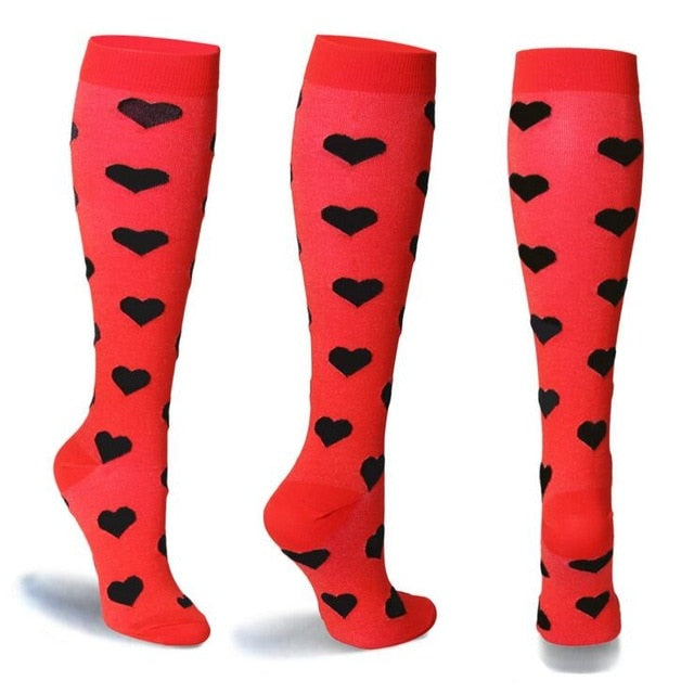 Black Hearts /Knee High Compression stockings