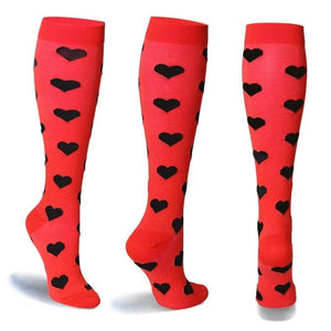 Black Hearts /Knee High Compression stockings