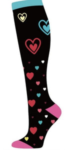 Heart Color /Knee High Compression stockings