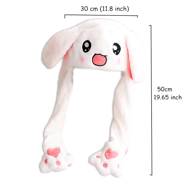 Animal Ears Plush Jumping Hats / Rabbit Pink