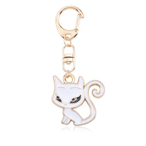 Anime White Cat Key Chain