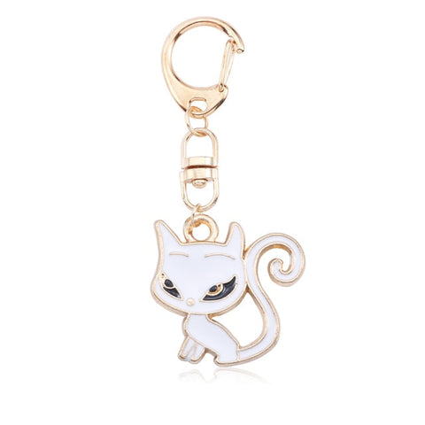 Anime White Cat Key Chain