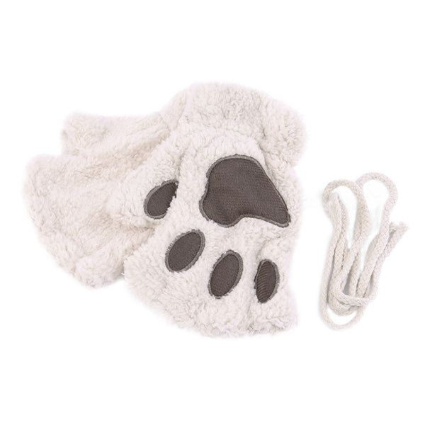 Plush Fluffy Animal Paw Gloves