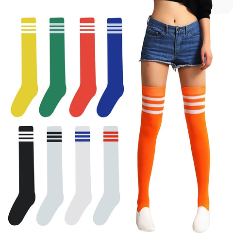 Anime Fashion Girl Stripey Over the Knee Cotton Socks (Sizes EUR:36-43 US:7-11.5)