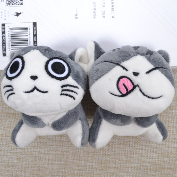 Kawaii Grey Sitting 9CM CAT Plush Stuffed Toys , Bouquet Gift Soft Plush Cat Doll , CAT Key Chain Plush TOY Flower Cat Doll Gift