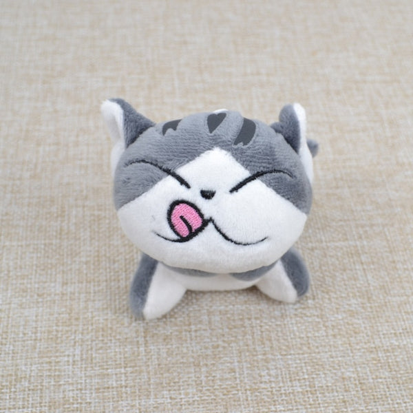 Kawaii Grey Sitting 9CM CAT Plush Stuffed Toys , Bouquet Gift Soft Plush Cat Doll , CAT Key Chain Plush TOY Flower Cat Doll Gift