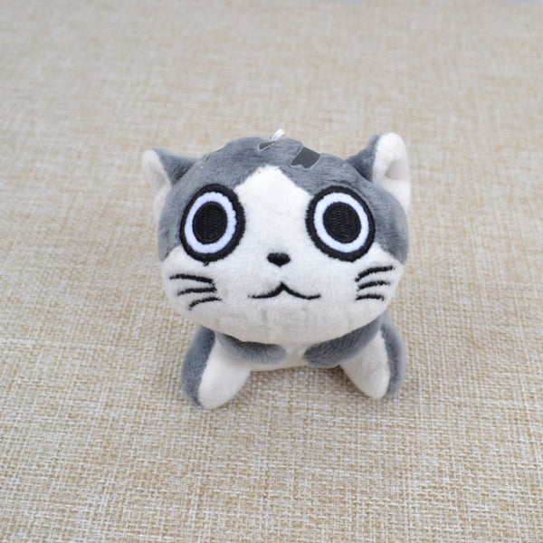 Kawaii Grey Sitting 9CM CAT Plush Stuffed Toys , Bouquet Gift Soft Plush Cat Doll , CAT Key Chain Plush TOY Flower Cat Doll Gift