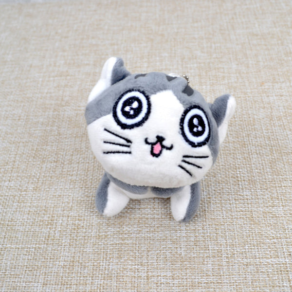 Kawaii Grey Sitting 9CM CAT Plush Stuffed Toys , Bouquet Gift Soft Plush Cat Doll , CAT Key Chain Plush TOY Flower Cat Doll Gift