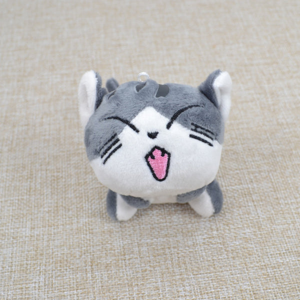 Kawaii Grey Sitting 9CM CAT Plush Stuffed Toys , Bouquet Gift Soft Plush Cat Doll , CAT Key Chain Plush TOY Flower Cat Doll Gift