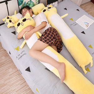 Plush Yellow Kitty Cat Body Pillow / 3 Sizes