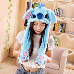 Animal Ears Plush Jumping Hats / Blue Alien