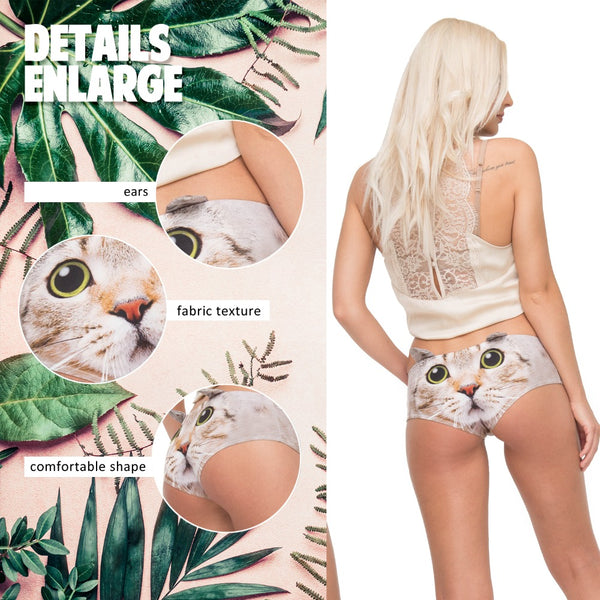 Anime Fashion Girl Ladies Briefs /Cartoon Black Cat