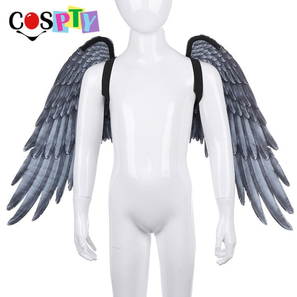 White Cosplay Feathered Wings