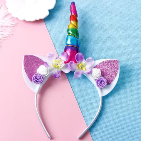 Unicorn Rainbow Flower Headbands for all ages! (assorted colors)